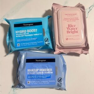 Neutrogena Hydro Boost and Makeup Remover Wipes from face shop bundle